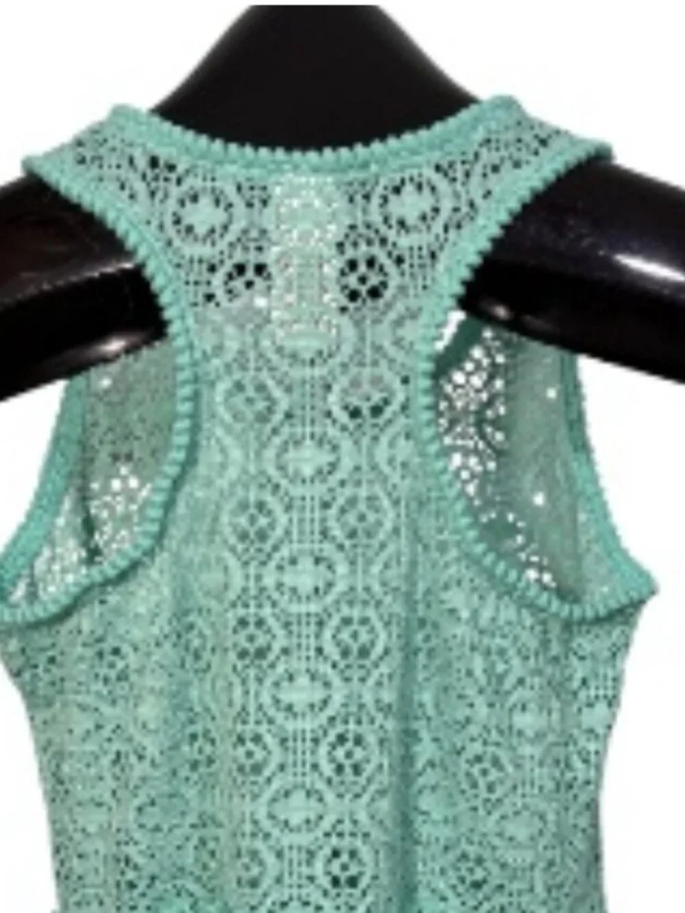 Cat & Jack Swimsuit Cover Up Girl's M 7/8 Mint Green Open Lace Racerback